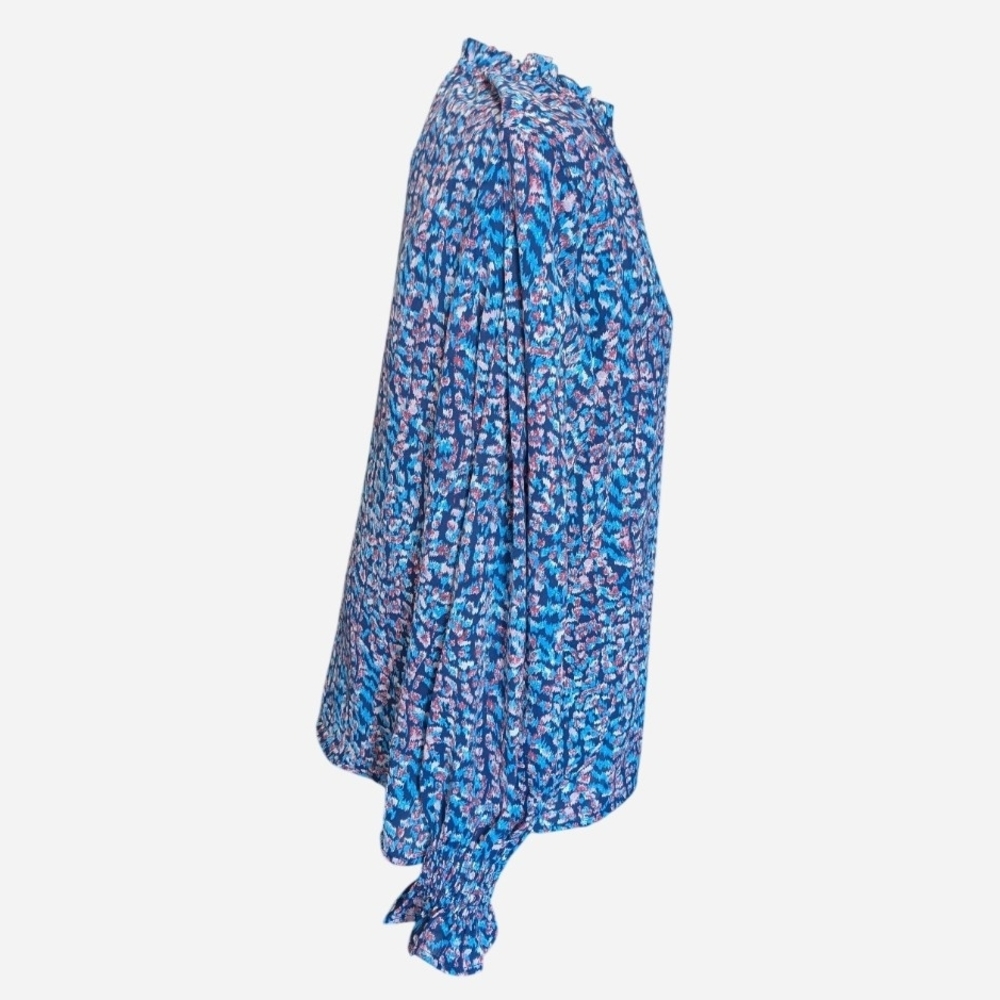 Chic Women's Blue and Pink Blouse - Picture 3 of 8